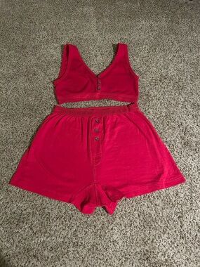 Victoria’s Secret Red Bra and Shorts PJ Set, Medium